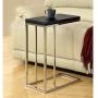 Monarch Specialties 3007, Chrome Accent Metal Base C-Table, Cappuccino
