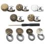 Instant Replacement Jeans Buttons,Adjustable Pant Button for Women Men Jeans Skirts Trousers Collars No-Nail No-Sew