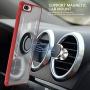 iPhone 7 Plus Case, Daupin Clear iPhone 8 Plus Case with 360 Rotatable Ring Kickstand Magnetic Metal Car Mount Hard PC Shockproof Protective Soft TPU Bumper Phone Case for iPhone 7/8 Plus (Red)