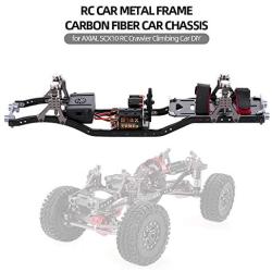 GoolRC RC Car Frame Carbon Fiber Metal Car Chassis Beam with 540 Motor for AXIAL SCX10 RC Crawler Climbing Car DIY