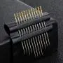 2 Pieces Wooden Needle Case with 24 Pieces Self Threading Needles and 4 Pieces Large-Eye Leather Stitching Needles for Storing Handmade Sewing Embroidery Needle Accessories
