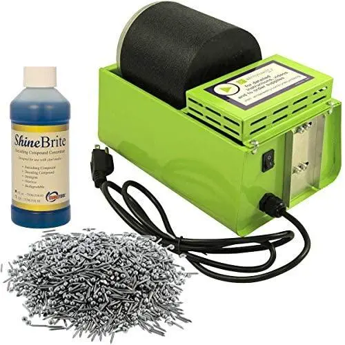WireJewelry Single Barrel Rotary Tumbler, Jewelry and Metal Polishing Kit, Includes 1 Pound of Jewelers Mix Shot and 8 Ounces of Shinebrite Burnishing Compound WireJewelry Single Barrel Rotary Tumbler, Jewelry and Metal Polishing Kit, Includes 1 Pound of Jewelers Mix Shot and 8 Ounces of Shinebrite Burnishing Compound