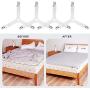 Tomata Adjustable Bed Sheet Fasteners, Triangle Non-Slip Elastic Holder Straps Corner Clips with Heavy Duty Grippers Clips (Set of 4 - White)