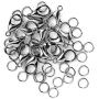 500Pcs Value Pack Alloy Lobster Claw Clasps Set，with Open Jump Rings，Necklace Fasteners Hook ，for Lanyard and Sewing Projects，Jewelry Making DIY Accessories (Metal Grey)