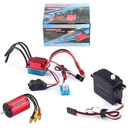 GoolRC S2435 4500KV Brushless Motor S-25A ESC with 2.2kg Metal Gear Servo Upgrade Brushless Combo Set for 1/16 1/18 RC Car Truck