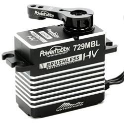 Powerhobby 729MBL Hige Voltage Waterproof Brushless Steel Gear High Torque 565 OZ/Speed .085 @ 8.4v Servo with Aluminum Case