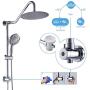 Rain Shower Head with Handheld - Sarlai Dual Shower Combo,Stainless Steel 10 Inch Shower Head,5-setting Handheld Sprayer with Plastic Drill-Free Adjustable Slide Bar and Hose, Chrome Finish