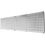 Pegboard Rack Wall Control Garage Storage Galvanized Steel Horizontal Pegboard Pack - Two 32-Inch x 16-Inch Shiny Metallic Metal Peg Board Tool Organization Panels