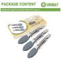 HINMAY Silicone Utility Tong Kitchen Tongs 7 Inch Metal Salad Tongs, Set of 3 (Gray)