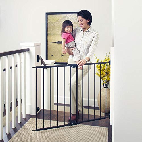 Toddleroo by North States 47.85'' Wide Easy Swing & Lock Baby Gate: Ideal for Wider Areas and stairways. Hardware Mount. Fits Openings 28.68'' - 47.85'' Wide (31'' Tall, Matte Bronze)