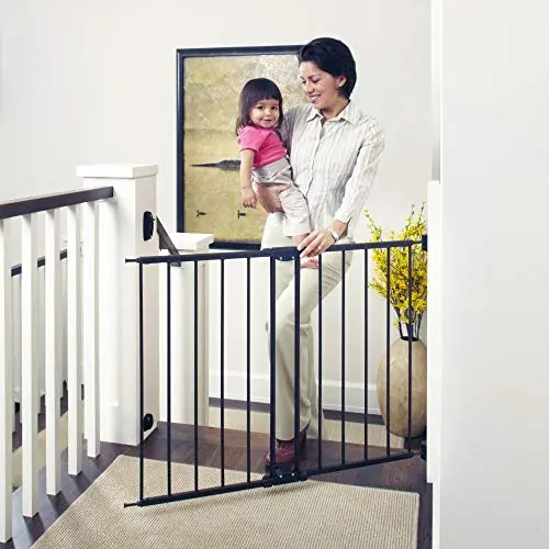 Toddleroo by North States 47.85'' Wide Easy Swing & Lock Baby Gate: Ideal for Wider Areas and stairways. Hardware Mount. Fits Openings 28.68'' - 47.85'' Wide (31'' Tall, Matte Bronze)