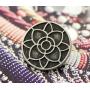 Bezelry 12 Pieces Lotus Blossom Metal Shank Buttons. 20mm (3/4 inch) (Antique Silver)