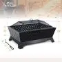 PHI VILLA Fire Pits Outdoor Wood Burning, 34'' x 26'' Rectangular Deep Bowl Large Patio Firepit with Spark Screen, Poker & Metal Grate PHI VILLA Fire Pits Outdoor Wood Burning, 34'' x 26'' Rectangular Deep Bowl Large Patio Firepit with Spark Screen, Poker & Metal Grate
