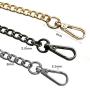 Gnognauq 3 Pieces 15.7 inch Purse Chain Strap Flat Chain Strap Handbag Chains with Metal Buckles for Clutch Wallet Satchel Tote Bags Chain Replacement Strap