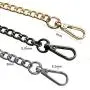 Gnognauq 3 Pieces 15.7 inch Purse Chain Strap Flat Chain Strap Handbag Chains with Metal Buckles for Clutch Wallet Satchel Tote Bags Chain Replacement Strap