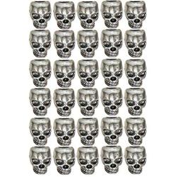 150PCS Antique Tibet Silver Skeleton Skull Metal Spacer Beads, Halloween Bead Great DIY Jewelry Making Crafts Accessories for Necklace, Bracelets and Earrings Making 4mm Hole