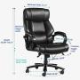VANSPACE Big and Tall Executive Office Chair 400lb High Back Ergonomic Desk Chair Bonded Leather Chair - Heavy Duty Metal Base, Thick Padding, Adjustable Swivel Chair