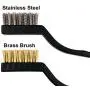 Huayao 12 pieces Scratch Brush (Stainless Steel + Brass), Curved Handle Masonry brush Wire bristle for Cleaning Welding Slag and Rust Huayao 12 pieces Scratch Brush (Stainless Steel + Brass), Curved Handle Masonry brush Wire bristle for Cleaning Welding Slag and Rust