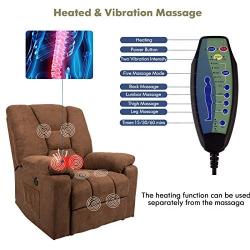 oneinmil Electric Power Lift Recliner Chair, Linen Recliners for Elderly, Home Sofa Chairs with Heat & Massage, Remote Control, 3 Positions, 2 Side Pockets and USB Ports, Chocolate