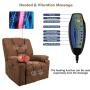 oneinmil Electric Power Lift Recliner Chair, Linen Recliners for Elderly, Home Sofa Chairs with Heat & Massage, Remote Control, 3 Positions, 2 Side Pockets and USB Ports, Chocolate