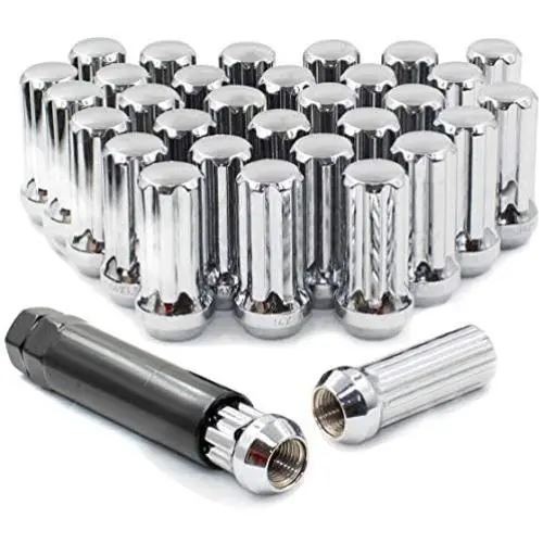 Wheel Accessories Parts Set of 32 1.90'' Long Truck Small Diameter Lug Nut Closed End Bulge Acorn 7 Spline (M14 x 1.5, Chrome) Wheel Accessories Parts Set of 32 1.90'' Long Truck Small Diameter Lug Nut Closed End Bulge Acorn 7 Spline (M14 x 1.5, Chrome)