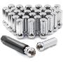Wheel Accessories Parts Set of 32 1.90'' Long Truck Small Diameter Lug Nut Closed End Bulge Acorn 7 Spline (M14 x 1.5, Chrome)