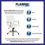 Flash Furniture Mid-Back White LeatherSoft Executive Swivel Office Chair with Gold Frame and Arms