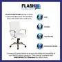 Flash Furniture Mid-Back White LeatherSoft Executive Swivel Office Chair with Gold Frame and Arms Flash Furniture Mid-Back White LeatherSoft Executive Swivel Office Chair with Gold Frame and Arms