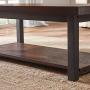 DYH Coffee Tables for Living Room, Rustic Wood and Metal Cocktail Table with Shelf, 47 Inch Vintage Espresso