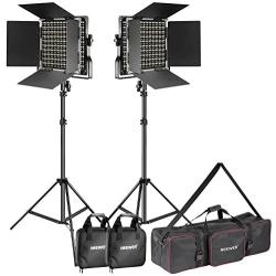 Neewer 2-Pack Dimmable Bi-Color 660 LED Video Light and Stand Lighting Kit with Large Carrying Bag for Photo Studio Video Photography, Durable Metal Frame, 660 LED Beads, 3200-5600K, CRI 96+