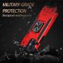 Charlam Compatible with iPhone 12 Pro Max Case 6.7'' 2020 for Women Men, Sleek Durable Dual Layer Shock Absorption Case Cover with Metal Ring Kickstand, Red