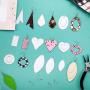 16 Pieces Earring Cutting Dies with 110 Pieces Earrings Making Supplies Kit, Teardrop Leaf Die Cuts Metal Cutting Dies with Ear Hooks and Jump Rings for DIY Earrings Crafts