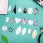 16 Pieces Earring Cutting Dies with 110 Pieces Earrings Making Supplies Kit, Teardrop Leaf Die Cuts Metal Cutting Dies with Ear Hooks and Jump Rings for DIY Earrings Crafts