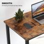 IRONCK Computer Desk 39.4'', Small Desk Home Office Study Desk Metal Frame, Modern Simple Laptop Table, Easy Assembly, Industrial Style, Rustic Brown