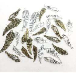 Wings Charm Collection-about 55pcs Craft Supplies wing Charms Pendants by pair for Crafting, Jewelry Findings Making Accessory For DIY Necklace Bracelet Earrings (M083)