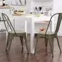 Dining Chairs Set of 4 Metal Chairs Patio Chair Dining Room Kitchen Chair 18 Inches Seat Height Tolix Restaurant Chairs Trattoria Metal Indoor Outdoor Chairs Bar Stackable Chair