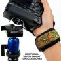 USA GEAR Professional Camera Grip Hand Strap with Camouflage Neoprene Design and Metal Plate - Compatible with Canon , Fujifilm , Nikon , Sony and more DSLR , Mirrorless , Point & Shoot Cameras