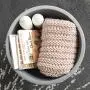 Ornavo Home Modern Round Velvet Storage Ottoman Foot Rest Stool/Seat with Gold Metal Legs & Tray Top Coffee Table - Silver