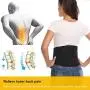 Abahub Lumbar Lower Back Brace and Support Belt with Dual Adjustable Straps, Helps Relief Pain with Sciatica, Scoliosis, Herniated, Black Large