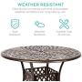 Best Choice Products 5-Piece All-Weather Outdoor Cast Aluminum Dining Set for Patio, Balcony, Lawn, Garden, Backyard w/ 4 Chairs, Umbrella Hole, Lattice Weave Design - Brown