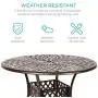 Best Choice Products 5-Piece All-Weather Outdoor Cast Aluminum Dining Set for Patio, Balcony, Lawn, Garden, Backyard w/ 4 Chairs, Umbrella Hole, Lattice Weave Design - Brown Best Choice Products 5-Piece All-Weather Outdoor Cast Aluminum Dining Set for Patio, Balcony, Lawn, Garden, Backyard w/ 4 Chairs, Umbrella Hole, Lattice Weave Design - Brown