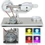 DjuiinoStar Hot Air Stirling Engine, Solid Metal Construction, Electricity Generator (Light up Colorful LED), My First Stirling Engine