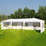 Tangkula 10x30 Outdoor Canopy Tent Heavy Duty Party Wedding Event Tent Sturdy Steel Frame with 5 Removable Sidewalls Waterproof Sun Snow Rain Shelter Gazebo Canopy Tent, White