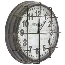 Kalalou Black and White Metal New York Clock