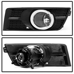 VIPMOTOZ Chrome Housing OE-Style Front Fog Light Driving Lamp Assembly For 2010-2016 Cadillac SRX - Bezel & Universal Wiring Included, Driver & Passenger Side