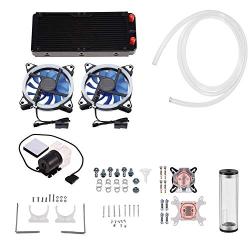 240mm DIY Water Cooling Kit for Computer, All-in-one Liquid PC Water Cooling Set, Cooler CPU/GPU Block Pump Reservoir CPU Cooler Kit with LED Fan Heat Sink