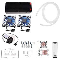 Junluck All-in-One Liquid CPU Cooler Kit, DIY 240mm Computer Cooler, CPU/GPU Block Pump Reservoir LED Fan Heat Sink Water Cooling Kit Accessories Water Chiller Desktop Liquid Cooling System