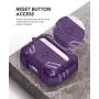 MOBOSI Vanguard Armor Series Military AirPods Pro Case, Full-Body Hard Shell Protective Cover Case Skin with Keychain for AirPod Pro 2019, Purple [Front LED Visible]