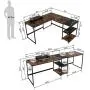 Nost & Host Switchable 59’’ L Shaped Corner Computer Desk with Free Monitor Stand & Headphone Rack, 94.5’’ 2 Person Extra Long Working Desk with Shelves, Home Office Gaming Table, Rustic Brown & Black Nost & Host Switchable 59’’ L Shaped Corner Computer Desk with Free Monitor Stand & Headphone Rack, 94.5’’ 2 Person Extra Long Working Desk with Shelves, Home Office Gaming Table, Rustic Brown & Black