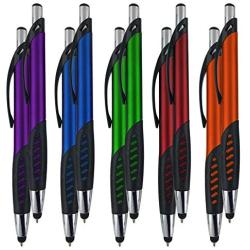 SyPen 2 in 1 Capacitive Stylus & Ballpoint Pen Comfort Grip For Any touchscreen Device, iPad, iPhone 6,6 Plus, iPod, Android, Galaxy, Dell, Note, Samsung (Black- 10 Pack)